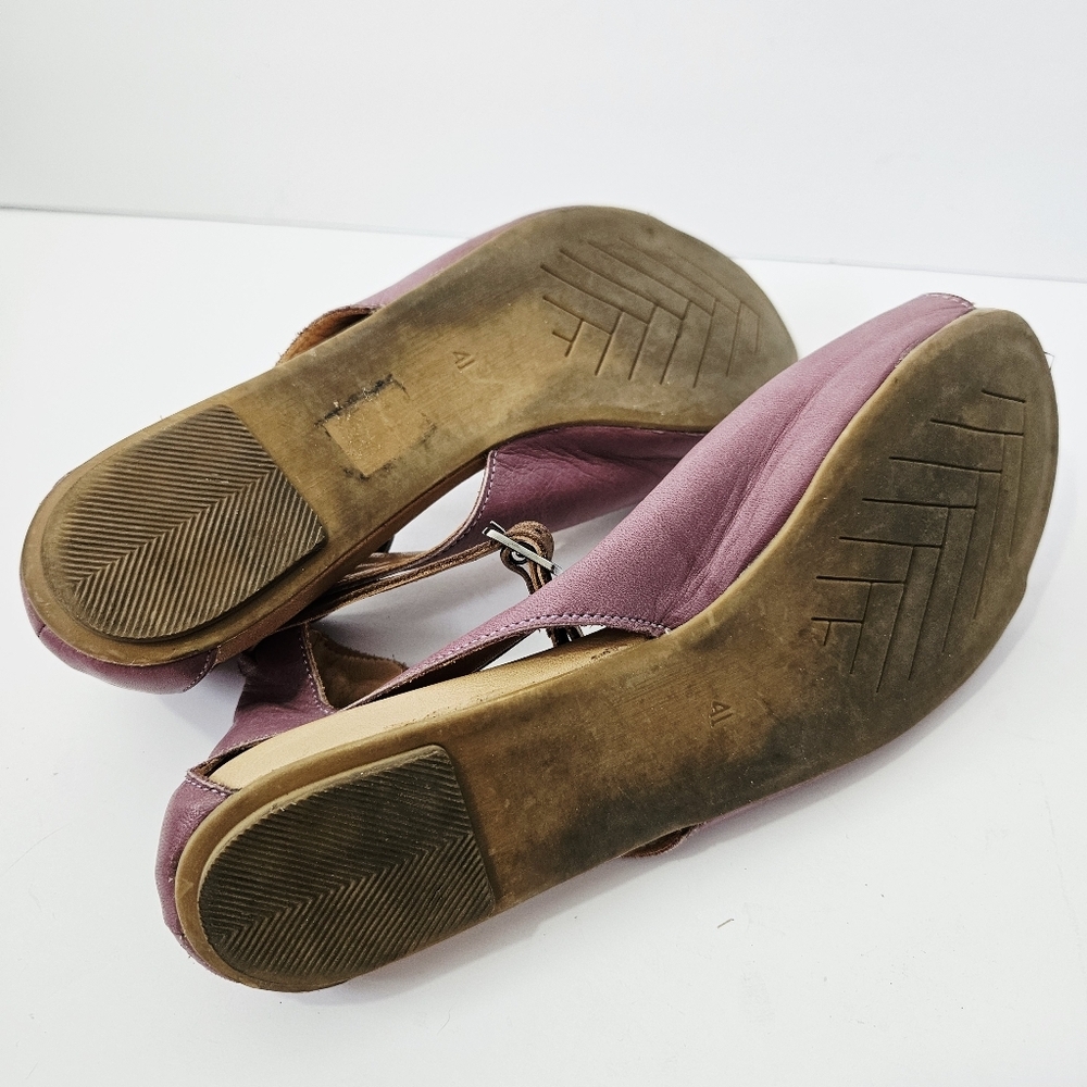 Bueno Donna Sandals Size 41 US 9.5 - 10 Purple Leather Ankle Strap Shoes - Picture 5 of 6